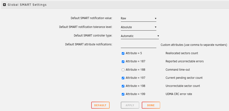 Global SMART Settings